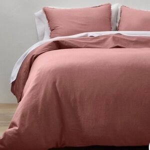 Casaluna Duvet Cover Set Cotton 95%/Cashmere 5%  Corner Ties Rose Sz King